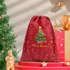 Bolsa de tela no tejida con cordón para Navidad, Engrosada, Plegable, Portátil, Bolsa de almacenamiento a prueba de polvo, Bolsa de mano con cordón en stock