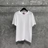 TIEMPO RESPIRAR TB cuello redondo malla manga corta marca de moda raya de color en la espalda cinta hombre y mujer pareja casual media manga T