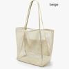 Bolsa de Playa de Malla Plegable, Bolso Tote de Hombro para Viaje, Bolsa de Almacenamiento Multiusos de Gran Capacidad para Ropa y Artículos Varios