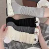 Calcetines sin pies de encaje estilo ballet para mujer, calcetines finos de verano con volantes para la pantorrilla, calcetines largos de algodón estilo Miu