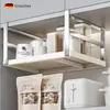 Prateleira de Armazenamento Suspensa Sem Furos para Armário de Cozinha Prateleira Suspensa em Camadas Retrátil Porta-Temperos Prateleira de Armazenamento para Armário de Parede