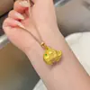 Colgante de Elefante Dorado con Diseño Propicio, Color Dorado, Elegante Colgante de Elefantito, Collar Largo con Cordón Trenzado, Cadena para Suéter