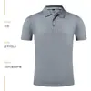 Algodão de Seda de Gelo Roupa de Trabalho Manga Curta Gola Lapela Camiseta Verão Grupo Empresarial Construção de Equipe Cultura Camisa Polo Roupa de Trabalho Impressão de Logotipo Formulação