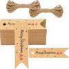 Papel de Embalaje Marrón Etiqueta de Agradecimiento Cola de Golondrina Etiqueta para Empaque de Repostería Tarjeta Decoración Navideña Etiqueta de Mensaje