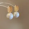 Pendientes de plata con baño de oro real, aguja cuadrada, borla de perla y circonita, pendientes de lujo ligero de alta gama, fabricante de pendientes vintage