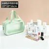 Bolsa de Cosméticos de PVC Esmerilado, Bolsa de Aseo Simple de Gran Capacidad, Bolsa de Aseo Portátil Impermeable de PU, Bolso de Cosméticos de Viaje Tipo Cartera