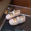 Zapatos Individuales para Niñas Mocasines de Punta Redonda Zapatos de Princesa para Bebé Zapatos para Niños Medianos y Grandes Mariposa Estudiante Zapatos Pequeños de Cuero 3-12 Años