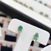 Aretes Transfronterizos de Esmeralda Natural para Mujer, Accesorios de Nicho de Alta Gama, Joyería de Plata 925, Joyería de Lujo 3*4, Venta Directa de Fábrica