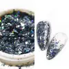 Rede nova lantejoulas para nail art fragmentos coloridos a laser céu estrelado irregular celofane pó glitter pó glitter atacado