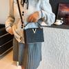Bolsa de Ombro Transversal Grande Capacidade Estilo Coreano 2025 Cor Lisa Estilo Lantejoula Europeia e Americana Bolsa Saco de Ombro para o Dia a Dia Bolsa de Mão para Mulheres