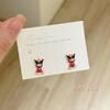 Serie Navideña Sanrio Pendientes Lindos Creativos Mini Pendientes de Dibujos Animados Diseño de Nicho Pendientes para Estudiantes Mujeres