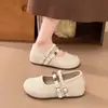 Zapatos Birkenstock tejidos de suela gruesa estilo coreano, nuevo modelo otoño 2026, zapatos Mary Jane muy populares y versátiles estilo Chanel con una sola correa de hebilla