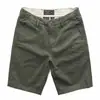 Shorts Casuais Masculinos Lavados de Verão 2023 Tendência Masculina Cor Sólida Versátil Slim Fit Workwear Quinta Calça Auto-retida