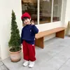 Suéter de Punto de Manga Larga Cálido Bordado Estilo Coreano Otoño e Invierno Color Sólido para Niños y Niñas