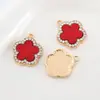 Accesorios Populares de Joyería de Trébol de Cuatro Hojas de Amazon DIY Trébol de Cuatro Hojas Punto Diamante Acrílico Pendientes Collar Accesorios Accesorios