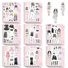 8 adesivos de fantasia de girl group K-pop, adesivos de jogo de montagem de brinquedo para crianças, adesivos de quebra-cabeça de desenho animado DIY