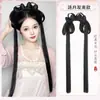 Peruca de peça única estilo traje antigo estilo antigo Ming Han roupa coque feminino cobertura total da cabeça peça de cabelo fileira de cabelo faixa de cabeça macia preguiçosa