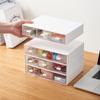 Caja de almacenamiento de cosméticos para estudiantes, cajón transparente para dormitorio, papelería, bolígrafo, compartimento que aumenta la altura, caja de almacenamiento