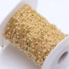 Cadena de cuentas de bola con clip de 3,5 mm de oro de 14 quilates, accesorios de bricolaje hechos a mano, cadena para suéter, aretes, borla, pulsera, cadena suelta