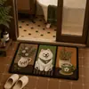 Tapete de Chão Antiderrapante Absorvente de Água Desenho Animado Alemão para Banheiro Entrada Residencial Tapete de Pé Antiderrapante Banheiro Secagem Rápida Linho Tapete de Porta