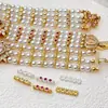 Pulsera Multihilera Chapada en Oro de Cobre Puro 18K Espaciadores Espaciadores de Cuatro Filas/Cinco Filas Accesorios para Joyería DIY Materiales Hechos a Mano