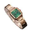 Reloj 2025 Transfronterizo Banda de Aleación de Acero con Diamantes Estilo Roman Nuevo Cuadrado Decorativo Reloj de Cuarzo Conjunto de Pulsera de Diamantes de Amor