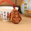 Pendente de Deus Guardião de Madeira de Pessegueiro Bodhisattva Samantabhadra Amuleto do Ano do Zodíaco Benmingbuddha Colar de Bodhisattva Manjusri com Cinábrio