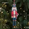 Novos Ornamentos Pendurados de Madeira Coloridos de Soldado de Noz Criativo de Desenho Animado de Natal Decorações de Feriado para Árvore de Natal
