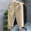 Calça Casual Simples Masculina Verão Tendência Fina Algodão Pequena Reta Masculina Negócios Nove Pontos Nova