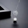 Collar Jinse con flores, colgante de perla con incrustaciones de cobre y circonita, accesorios de ropa europeos y americanos, joyería al por mayor