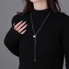 Collar de Mariposa con Perla de Plata de Ley S925 para Mujer, No se Desvanece, Nicho, Simple, Elegante, Gama Alta, Versátil, Cadena para Clavícula, Accesorios