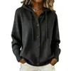 2026 Cárdigan con capucha de punto abotonado europeo y americano, chaqueta suéter, nueva moda casual de color liso para otoño e invierno, ropa para mujer