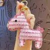 Lindo Llavero de Muñeca Pony de Diamante Dibujo Animado Creativo Llavero de Coche Colgante de Bolso de Moda Regalo Venta al por Mayor