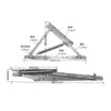 Dobradiça de Caixa de Cama de Tamanho Médio com Dobradiça Triangular Grande de Mola, Dobradiça de Dobra para Caixa de Armazenamento em Chaise Longue, Dobradiça de Sofá Ferragens para Móveis C