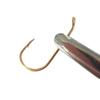 Tubo Dorado Gancho de Pesca con Mosca de Pago Caña Subminiatura Mosca Pequeña Anzuelo Desnudo Mango Curvo tamaño pequeño Boca de Caballo Rayas Blancas Rayas de Cena Arca de Leche