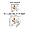 BRUP Esquilo Galho Flor Desabrochando Adesivo de Vidro para Janela Adesivo Decorativo para Janela de Sala de Estar Adesivo de Parede Autoadesivo Adesivo para Casa Transfronteiriço