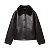 Moda Europea y Americana Transfronteriza Aliexpress Venta Caliente Chaqueta Reversible de Cuero Sintético Doble Cara