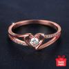 Anillo Popular Nuevo para Mujer Shein2024 Anillo de Corazón con Diamante Anillo de Diamante con Incrustaciones Doradas Piedra Brillante Anillo de Diamante Una Pieza al por Mayor para Mujeres