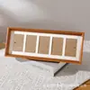 Marco de fotos de madera largo con múltiples compartimentos, expositor de mesa conectado de cinco o seis paneles, nuevo marco de fotos de boda y de registro estilo chino