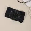 Nuevo accesorio para el cabello infantil transfronterizo europeo y americano: Diadema ancha suave de jacquard floral de nailon grande para bebés y niños pequeños para proteger la fontanela