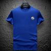 Camiseta de manga corta de seda de hielo de lyocell de alta gama para hombre, de verano, moderna, de media manga, de corte entallado, de marca de moda en talla grande para hombre.