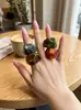 Anillo Ancho de Resina Cuadrado Geométrico Colorido para Mujer, Exagerado, Único, Moderno, Versátil