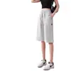 Pantalones Cortos de Algodón y Lino Hielo de Seda Nuevos 2025 para Mujer, Verano Delgados Holgados Talla Grande, Pantalones Casuales Adelgazantes de Longitud Media