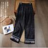 Pantalones de Bordado Pesado Estilo Chino Nuevo Jacquard Casual Sueltos Talla Grande Pierna Recta