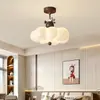 Lámpara de techo para dormitorio estilo crema vintage, Lámpara creativa de imitación de mármol de calabaza para dormitorio principal acogedor, Nueva luminaria para sala de estudio