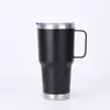 Comercio exterior taza de coche de 20 oz/30 oz acero inoxidable taza aislada de gran capacidad taza de coche portátil para exteriores con asa taza para hielo