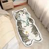 Tapete de Gato Fofo de Desenho Animado Imitação de Caxemira Formato Especial Cobertor de Quarto ao Lado da Cama Sala de Estar Infantil Antiderrapante Refrescante Pelúcia Tapete para Pés