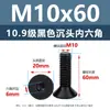 Tornillos de Cabeza Avellanada de Acero al Carbono de Alta Resistencia Grado 10.9, con Zócalo Hexagonal, Acabado de Óxido Negro, Tornillos de Máquina de Cabeza Cónica M2M3M4M12