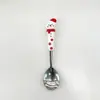 Colher de Natal Transfronteiriça Talheres Criativos Boneca Colher de Sobremesa Garfo Desenho Animado Árvore de Natal Colher Garfo Conjunto Caixa de Presente