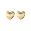Pendientes de botón con diseño de amor esmerilado en oro y plata esterlina s925 para mujer, sencillos, súper hada, estilo dulce y moderno, con forma de corazón de melocotón cepillado, 0272A
